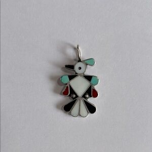 Native American Zuni Thunderbird inlay pendant.